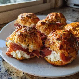 Prosciutto & Goat Cheese Scones with Strawberry Butter