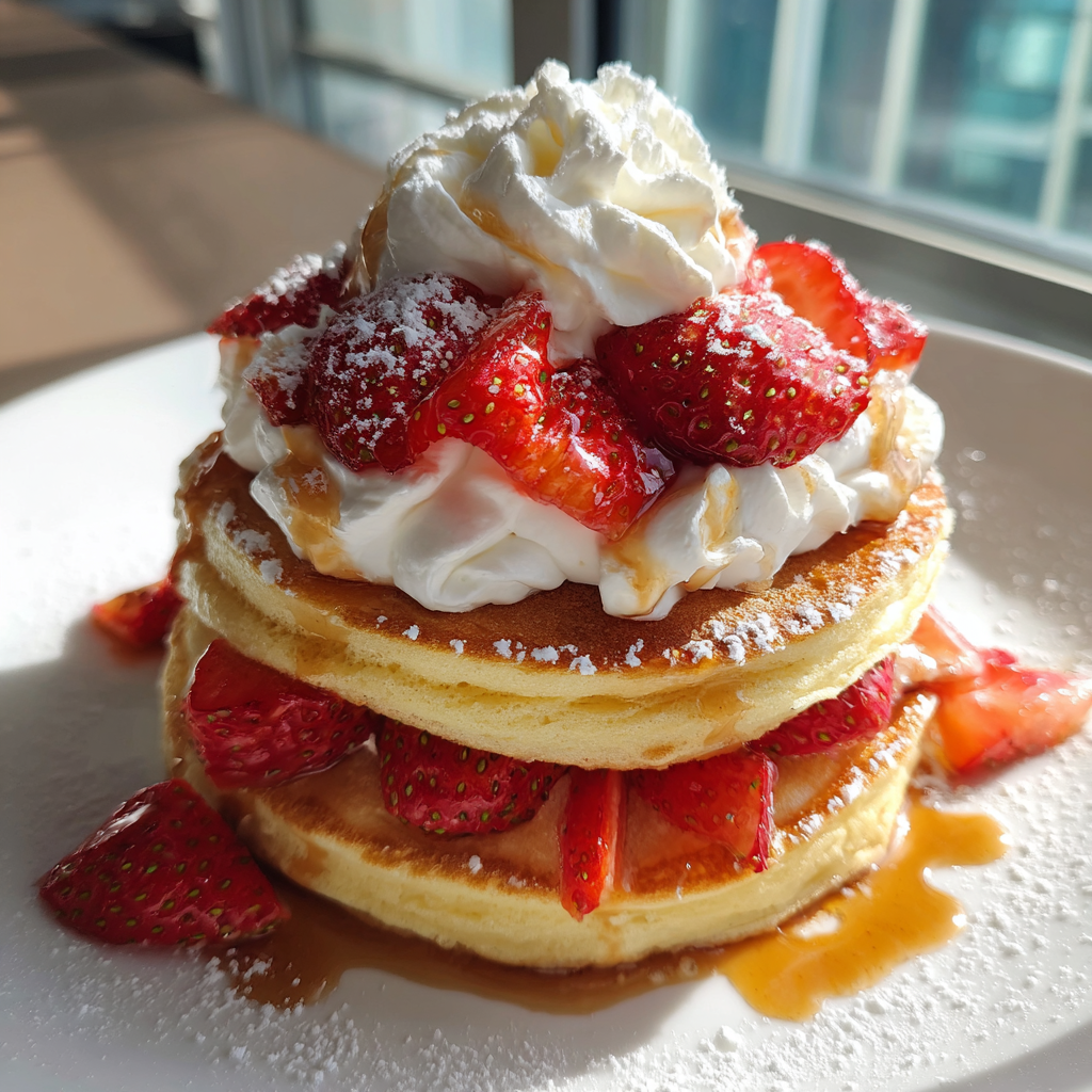 Strawberry Cream Pancakes