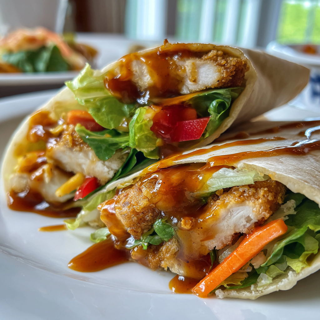 Peanut Sauce Chicken Wraps