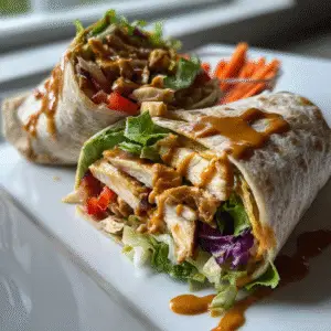 Peanut Sauce Chicken Wraps
