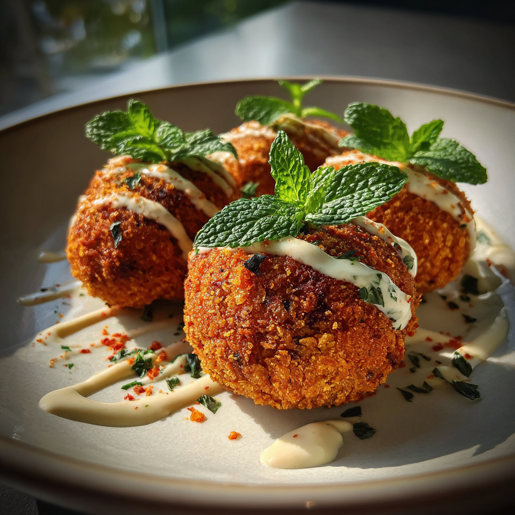 Crispy Chickpea Falafel with Tahini Sauce