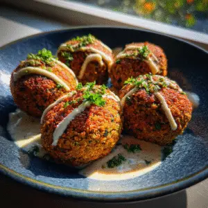 Crispy Chickpea Falafel with Tahini Sauce