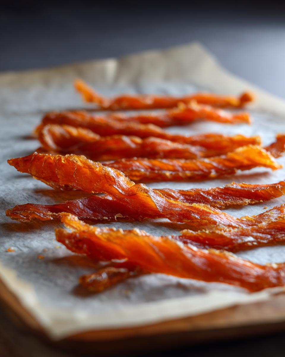 Close-up of crispy, dehydrated salmon skin cat treats, the perfect snack for your cat. Made with salmon skin.
