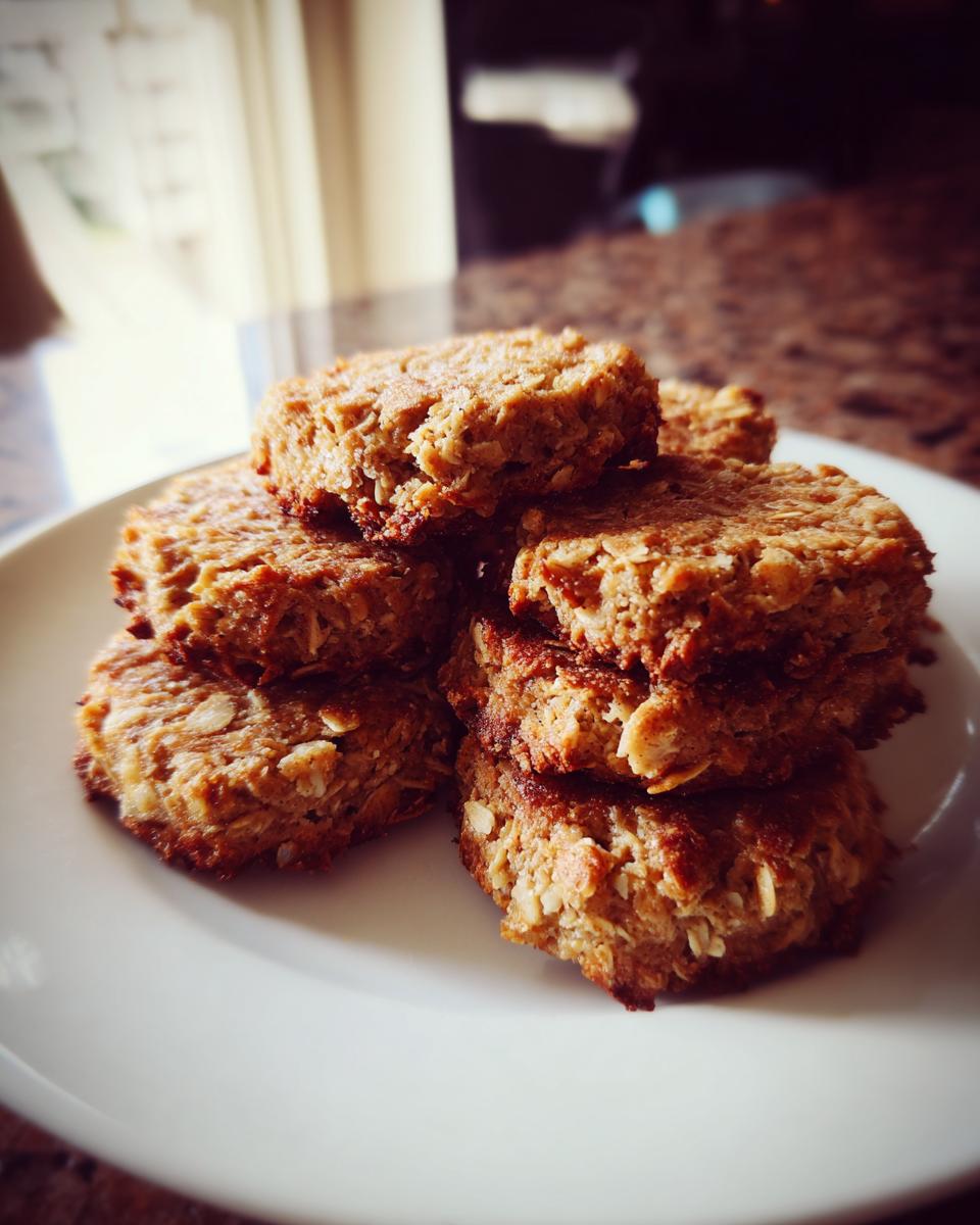 Pile of homemade Tuna & Oat Cat Crunchies on a white plate, ready to be enjoyed.
