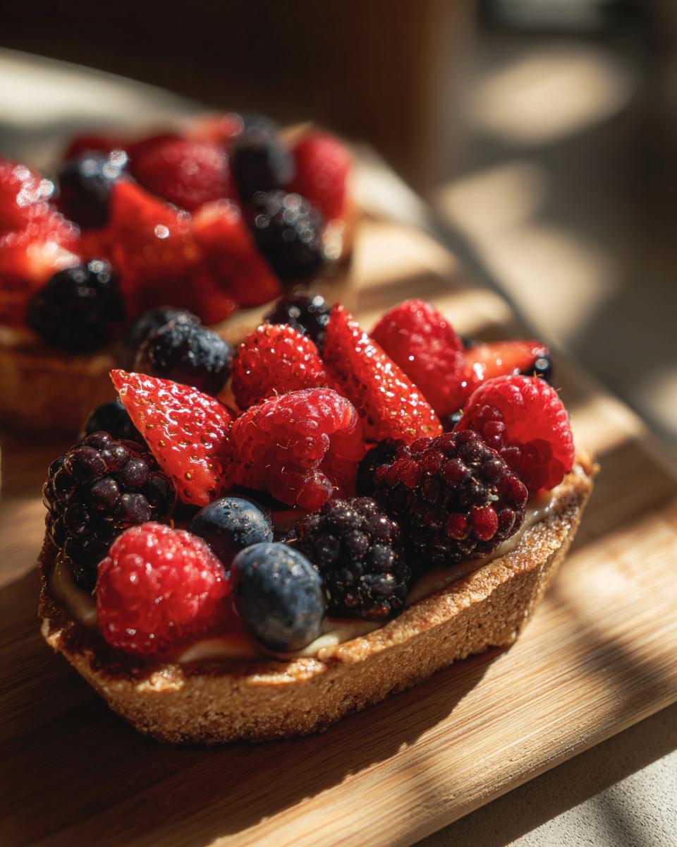 Close-up of a Berrylicious Cheesecake Taco filled with cream and fresh berries.