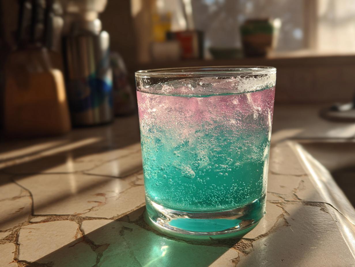 A refreshing cocktail with blue and pink layers, perfect for big-batch cocktails.
