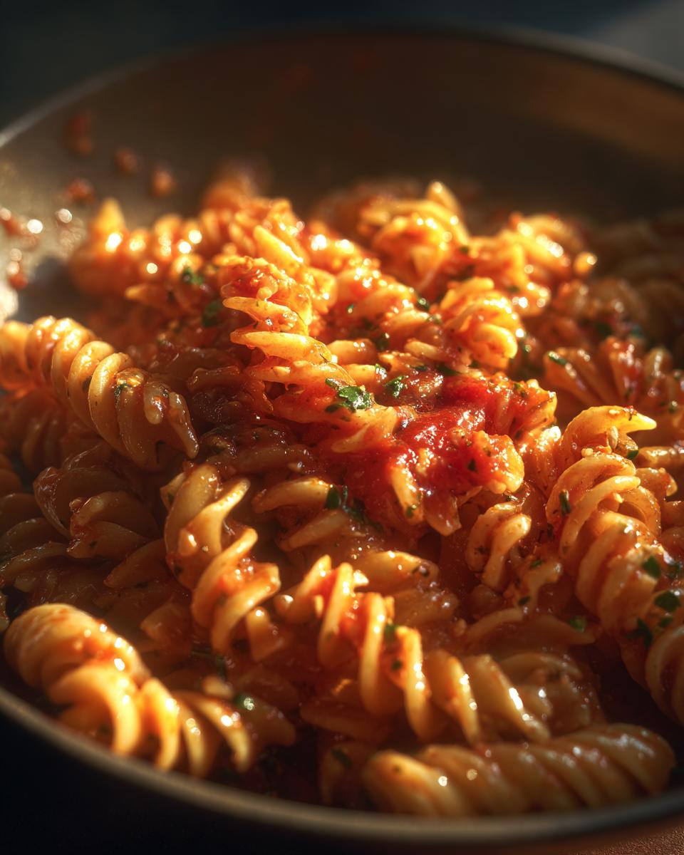 Close-up of pasta salad with tomato sauce. Learn how do you make pasta salad.