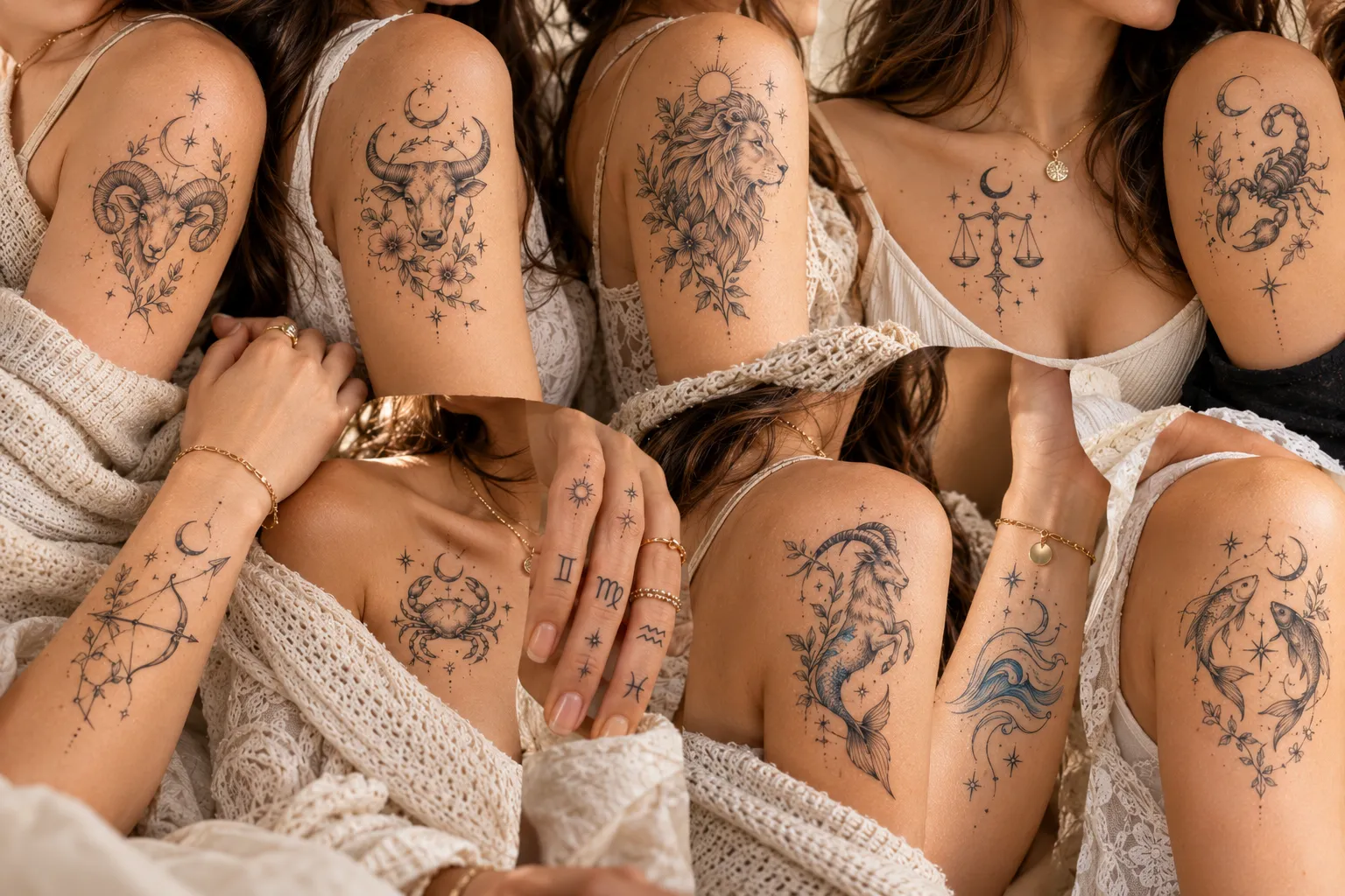 36 zodiac tattoo ideas featuring minimalist symbols constellations and celestial designs