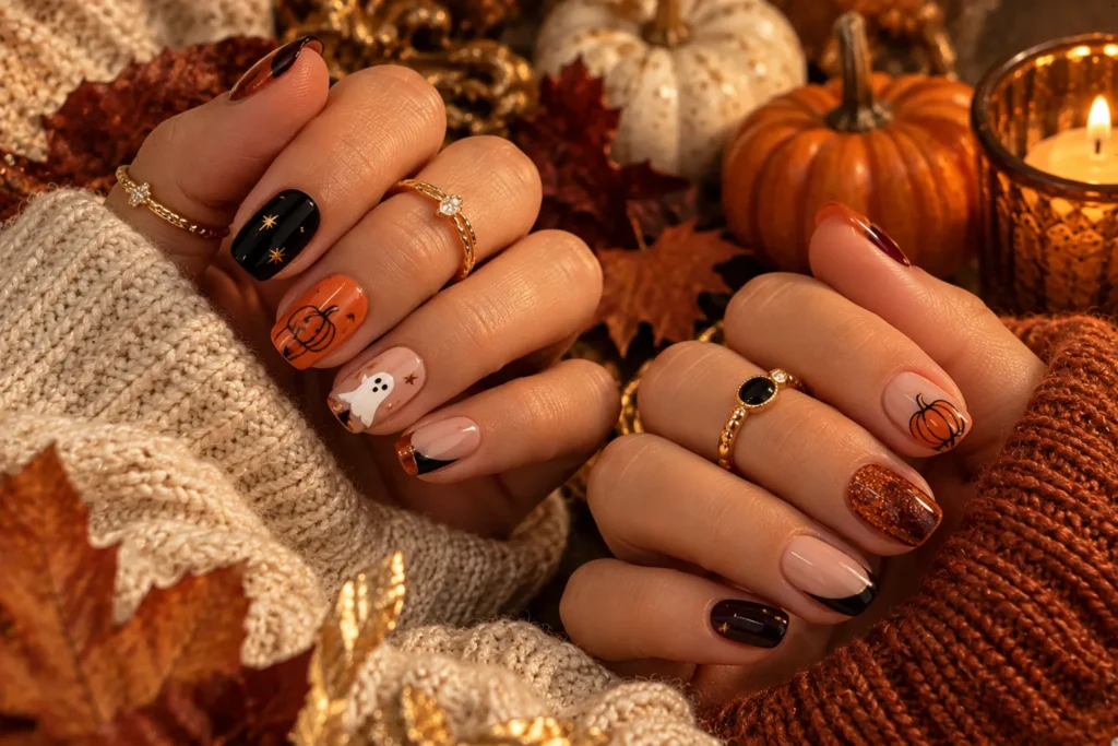 Quick five-minute Halloween nail designs for busy women