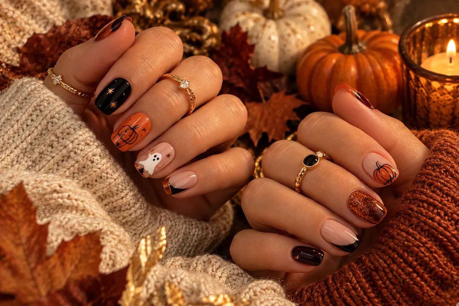 Quick five-minute Halloween nail designs for busy women