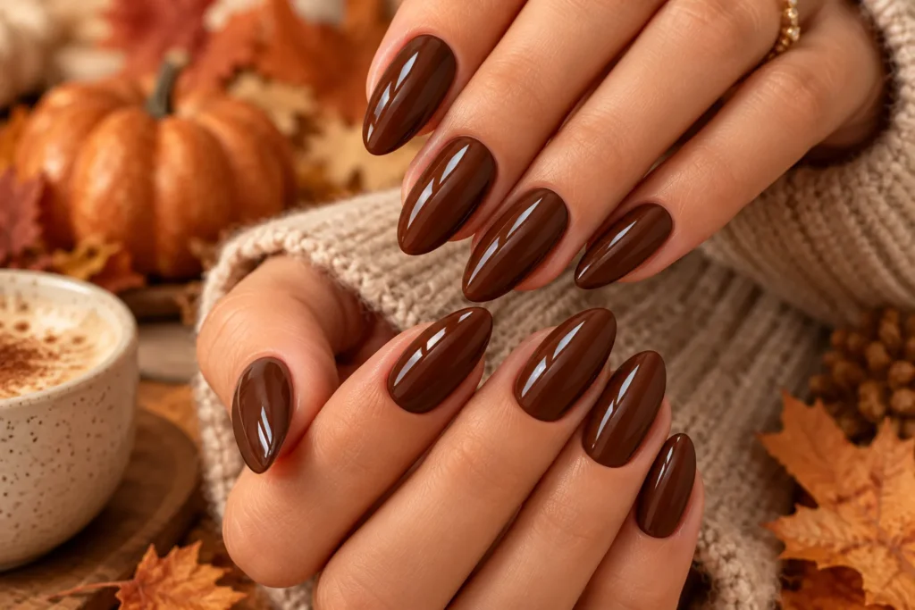 Chocolate Brown Nails