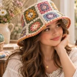 Granny Square Crochet Bucket Hat