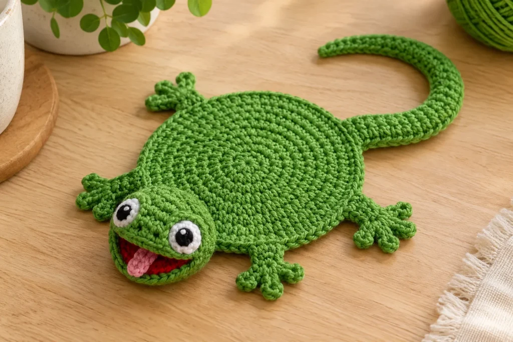 Finished Lizard Coaster Close-Up