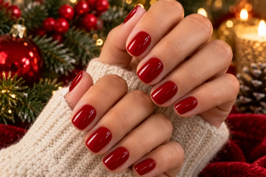 Main Short Christmas Nail Ideas