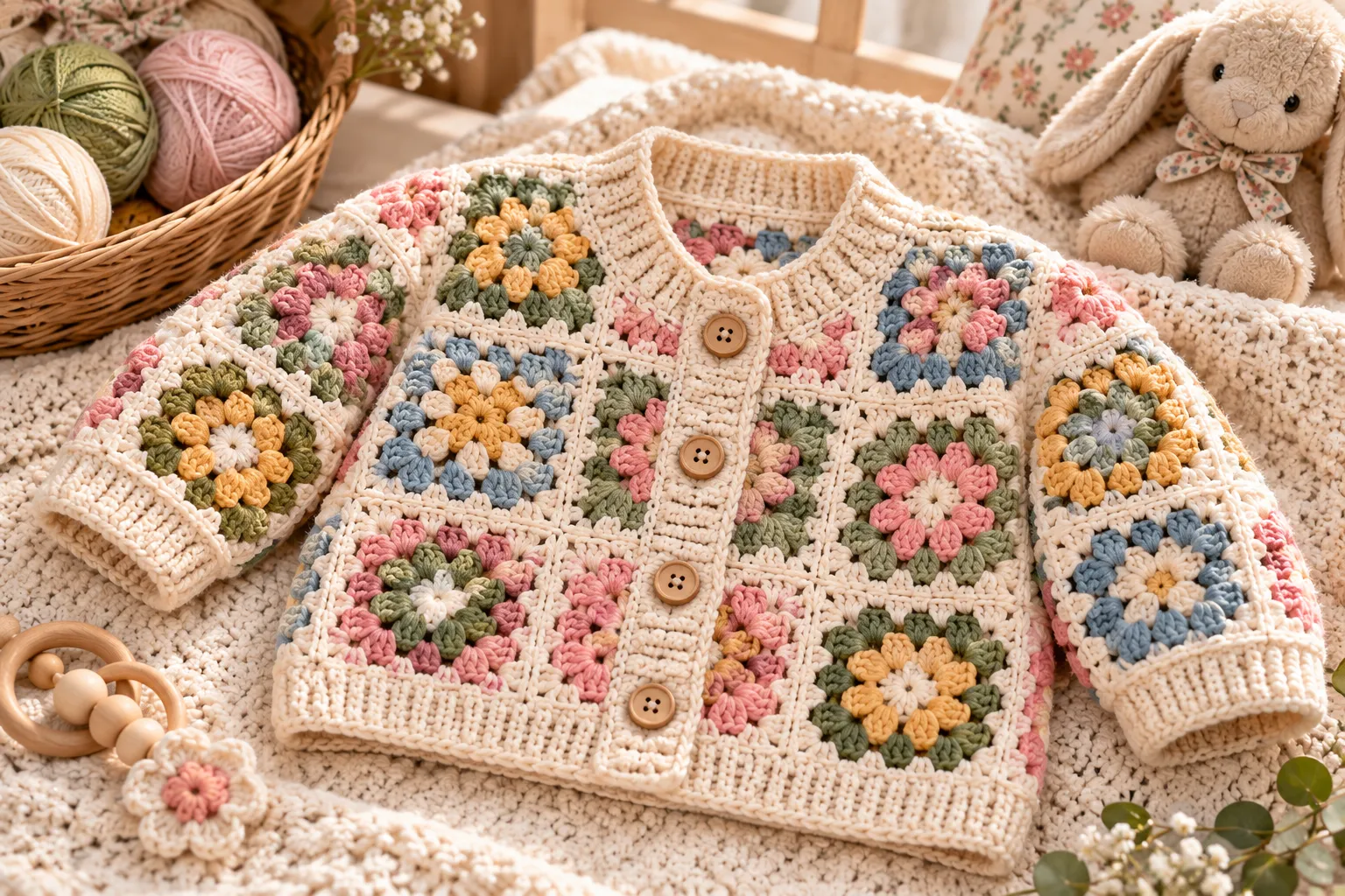 Granny Square Baby Cardigan