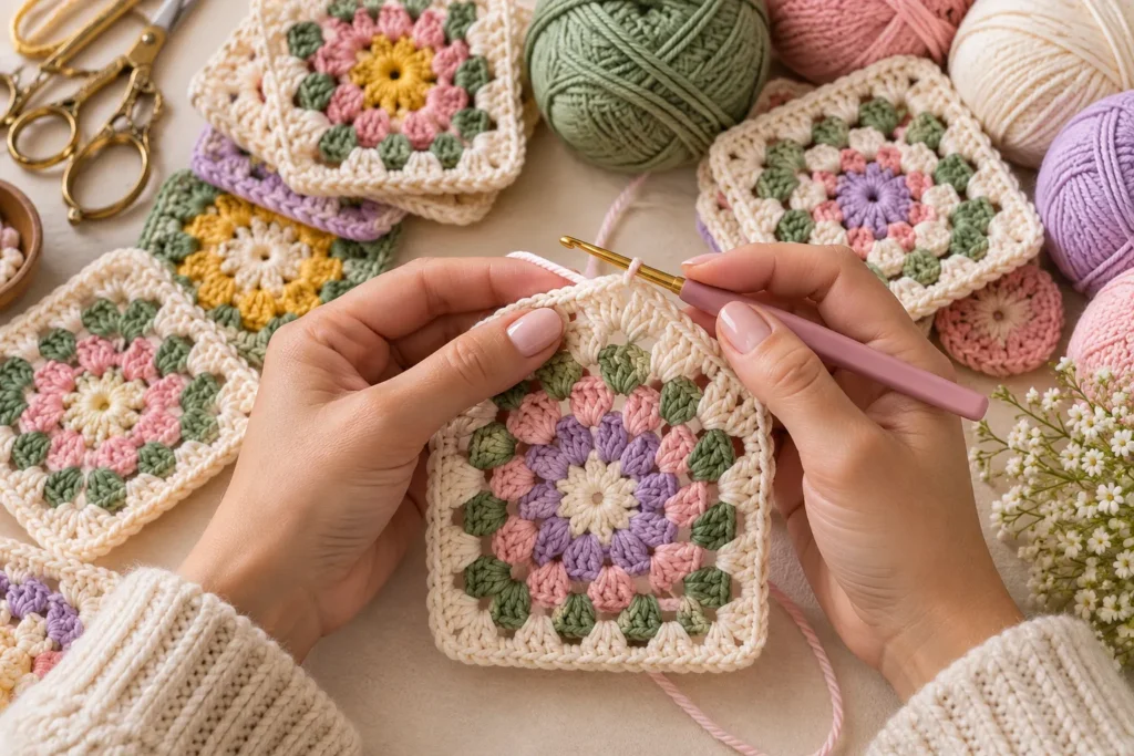 Crocheting a Granny Square