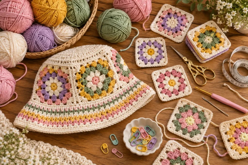 Granny Square Crochet Materials