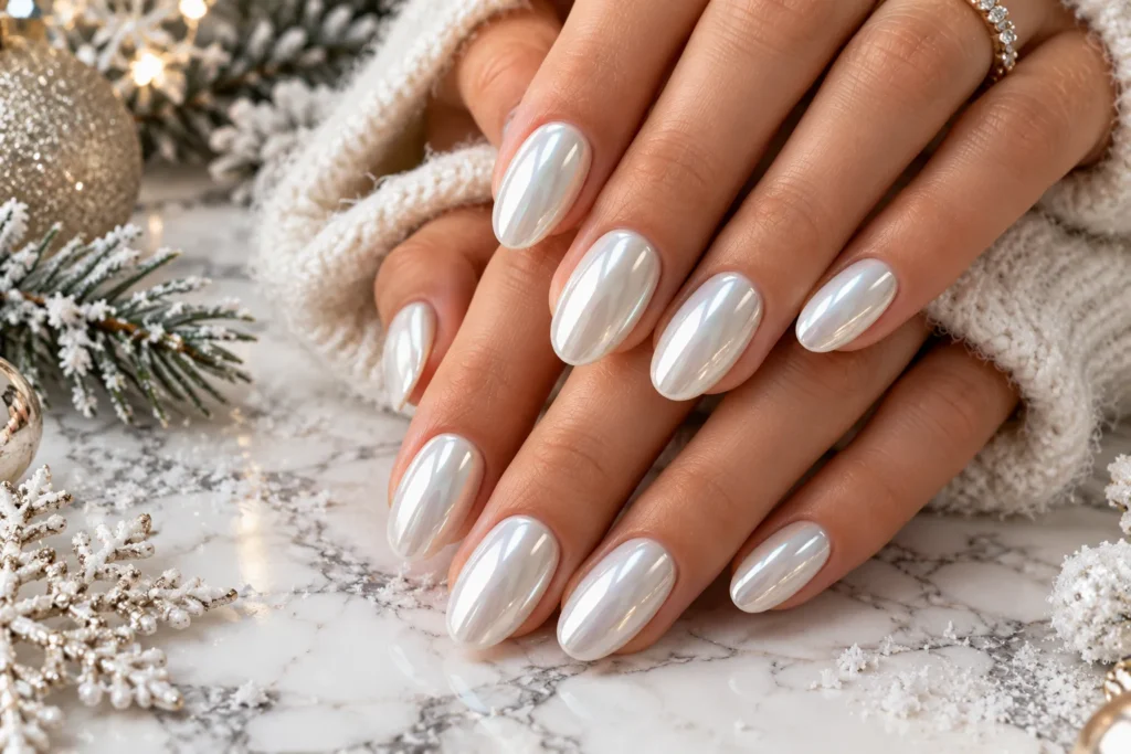 Classic Silver Chrome Winter Nails