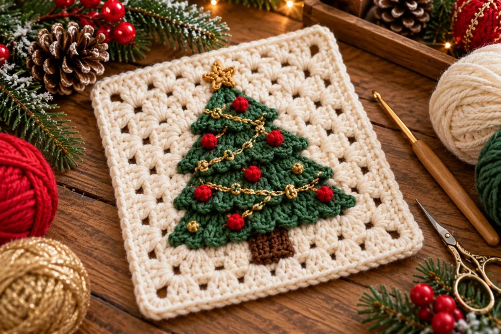 Christmas Tree Crochet Motif