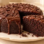 Super soft and fudgy steamed chocolate cake with a moist chocolate crumb.