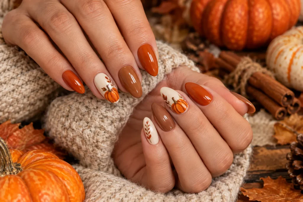 Pumpkin Spice Nails