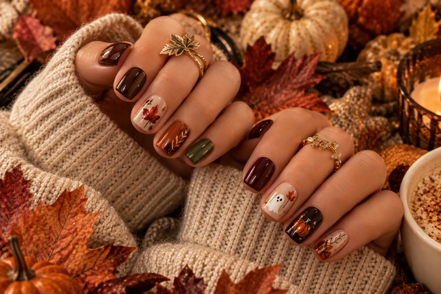 Short October Nail Ideas