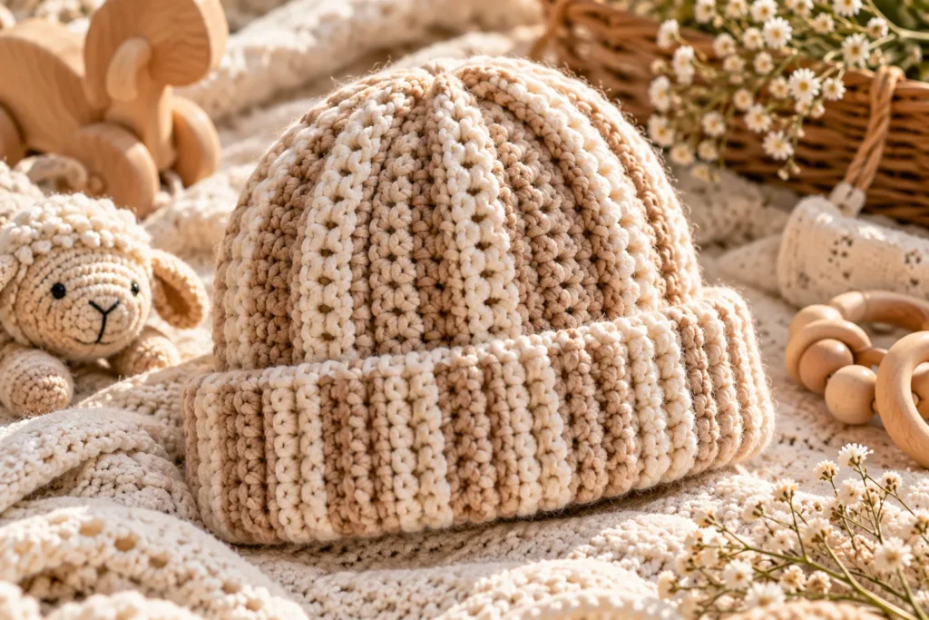 Ribbed Crochet Baby Hat