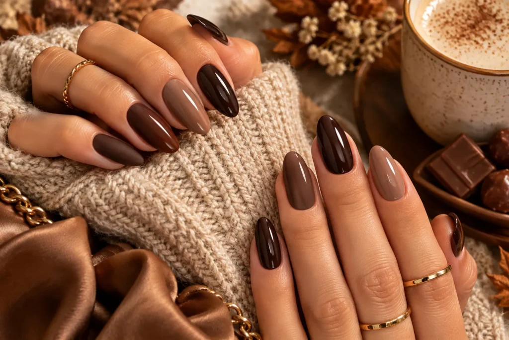 Chocolate Brown Nails