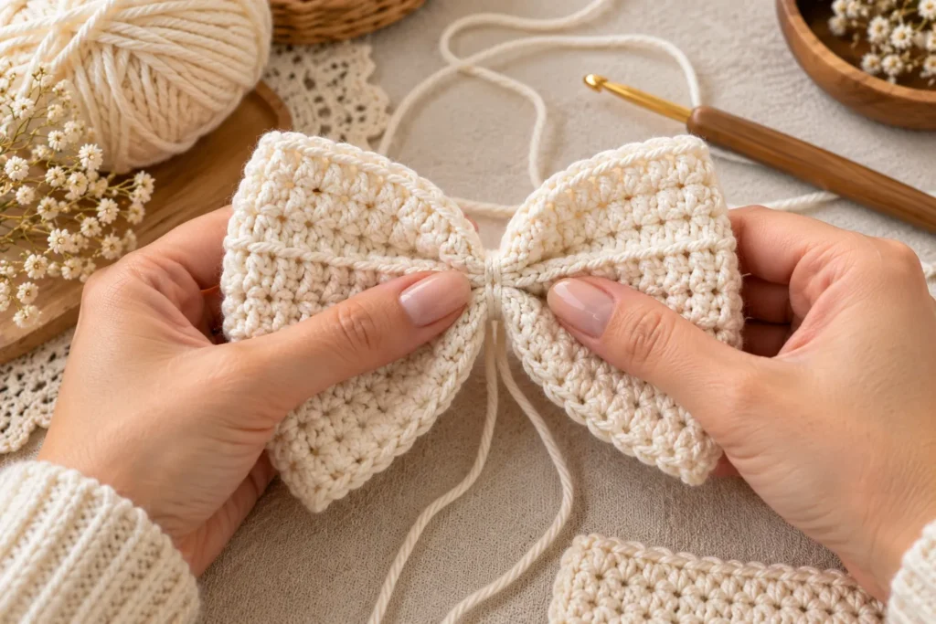 Shaping the Crochet Bow