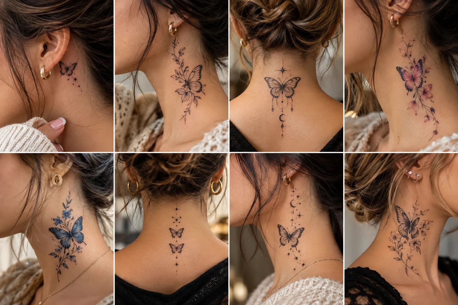 25 Butterfly Neck Tattoo Ideas