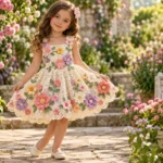 Crochet Flower Dress for Girls
