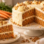 Bakery-style homemade carrot cake with cream cheese frosting and a moist spiced carrot crumb.